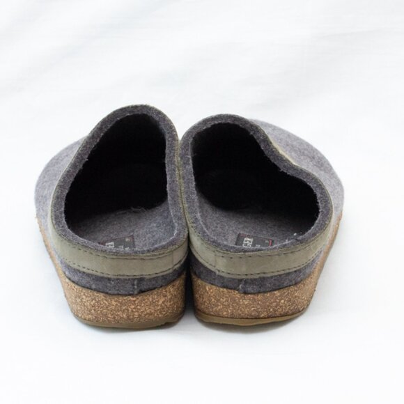 Haflinger Clogs Gray Felted Wool Grizzly Slippers Mules Slip On EU 39 US 8 Boho - Picture 3 of 10